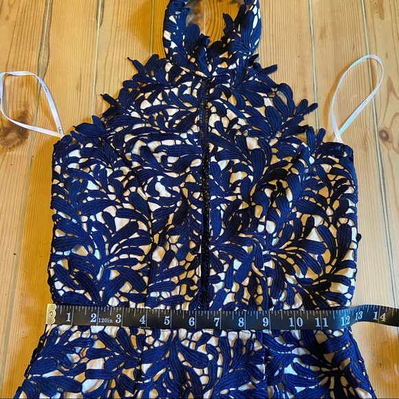 NWOT Lulus Divine Destiny Navy Blue Lace Midi Dress - Picture 12 of 17